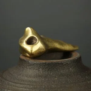 Punk Solid Brass Death Men Skull Keychain Pendant Jewelry Tea Pet Head Skeleton EDC Tools & Brass Collectibles