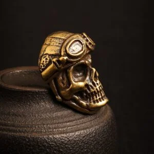 Retro Brass Punk Skull Head Badge Button Pin Belt Buckle Screw Back DIY Craft EDC Tools & Brass Collectibles