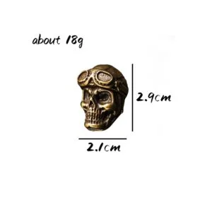Retro Brass Punk Skull Head Badge Button Pin Belt Buckle Screw Back DIY Craft EDC Tools & Brass Collectibles