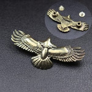 Pure Brass Flying Eagle Badge Wing Screw Rivet Button DIY Bag Wallet Belt Buckle EDC Tools & Brass Collectibles