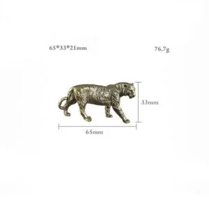 Solid Brass Animal Tiger Figurine Toy Miniature Tea Pet Ornament Vintage Craft EDC Tools & Brass Collectibles