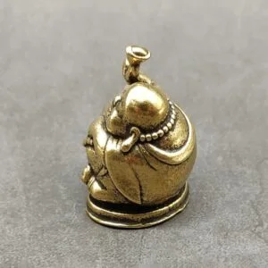 Pure Brass Smiling Maitreya Buddha Statue Tea Pet Ornament Feng Shui Figurine EDC Tools & Brass Collectibles