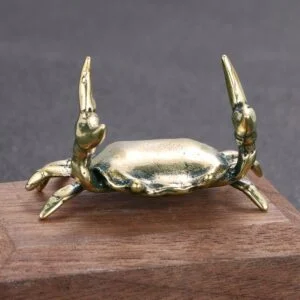 Solid Brass Lucky Crab Statue Sculpture Tea Pet Ornament Animal Figure Miniature EDC Tools & Brass Collectibles