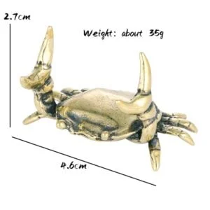 Solid Brass Lucky Crab Statue Sculpture Tea Pet Ornament Animal Figure Miniature EDC Tools & Brass Collectibles