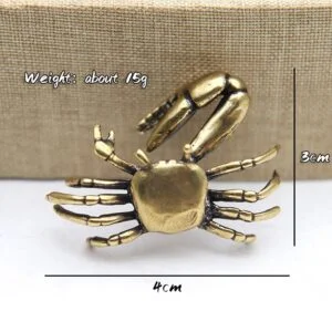 Solid Brass Crab Figurine Miniature Tea Pet Ornament Metal Small Animal Statue EDC Tools & Brass Collectibles