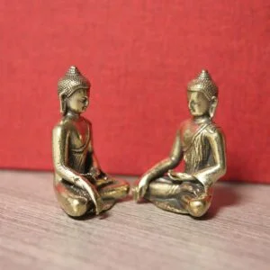 Solid Brass Shakyamuni Buddha Figurine Tea Pet Ornament Mini Lord Buddha Statue EDC Tools & Brass Collectibles