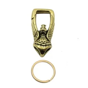 Pure Brass Phoenix Bird Key Chain Holder Waist Buckle Tea Pet Ornament Miniature EDC Tools & Brass Collectibles