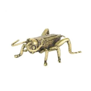 Solid Brass Cricket Figurine Miniature Tea Pet Ornament Tricky Spoof Insect Toy EDC Tools & Brass Collectibles