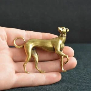 Pure Brass Loyal Pet Dog Figurine Tea Pet Ornament Animal Statue Craft Miniature EDC Tools & Brass Collectibles