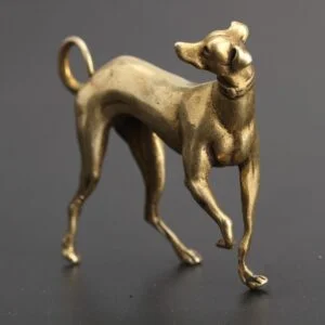 Pure Brass Loyal Pet Dog Figurine Tea Pet Ornament Animal Statue Craft Miniature EDC Tools & Brass Collectibles