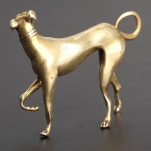 Pure Brass Loyal Pet Dog Figurine Tea Pet Ornament Animal Statue Craft Miniature EDC Tools & Brass Collectibles