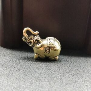Solid Brass Lucky Elephant Figurine Animal Statue Tea Pet Ornament Toy Miniature EDC Tools & Brass Collectibles