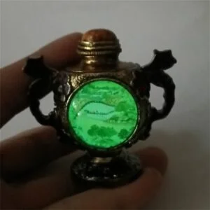 Antique Collectible Empty Snuff Bottle Painted Map Craft Ornaments Old Object EDC Tools & Brass Collectibles