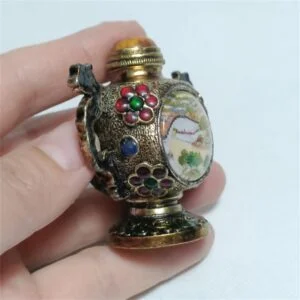 Antique Collectible Empty Snuff Bottle Painted Map Craft Ornaments Old Object EDC Tools & Brass Collectibles