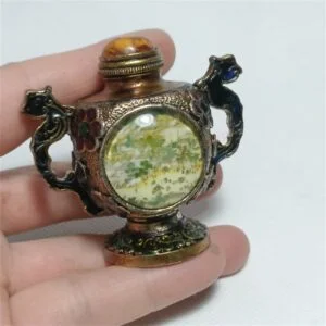 Antique Collectible Empty Snuff Bottle Painted Map Craft Ornaments Old Object EDC Tools & Brass Collectibles