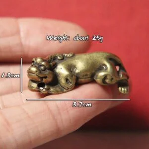 Solid Brass Animal Statue Tea Pet Ornament Lucky Beast Pixiu Figurine Toy Craft EDC Tools & Brass Collectibles