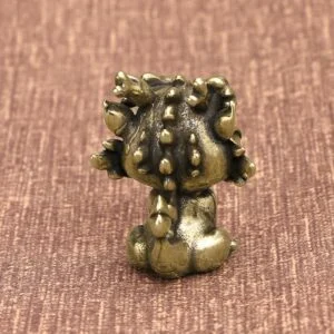 Brass Lucky Beast Pixiu Mascot Décor Tea Pets Miniature Ornament Toy Mini Figure EDC Tools & Brass Collectibles