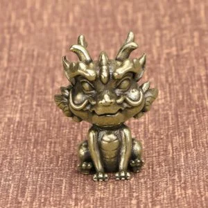 Brass Lucky Beast Pixiu Mascot Décor Tea Pets Miniature Ornament Toy Mini Figure EDC Tools & Brass Collectibles