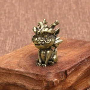 Brass Lucky Beast Pixiu Mascot Décor Tea Pets Miniature Ornament Toy Mini Figure EDC Tools & Brass Collectibles
