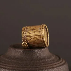 Pure Brass Mini Bucket Keychain Pendant Bag Car Hanging Tea Pet Ornament Trinket EDC Tools & Brass Collectibles
