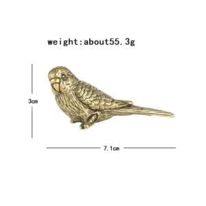 Solid Brass Magpie Bird Parrot Statue Miniature Mini Figure Ornament Tea Pet Toy EDC Tools & Brass Collectibles