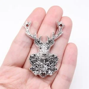 1pcs 51x38mm Reindeer Deer Head Antlers Batch Buckle Jewelry Bronze DIY EDC Tools & Brass Collectibles