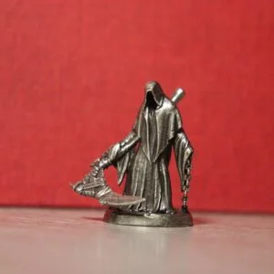 White Brass Scythe Grim Reaper Statue Soldier Figure Miniature Tea Pet Ornament EDC Tools & Brass Collectibles