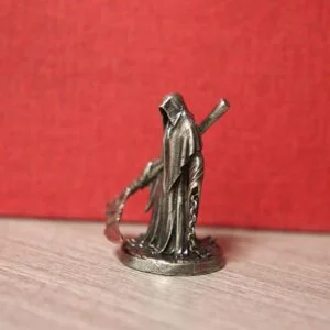 White Brass Scythe Grim Reaper Statue Soldier Figure Miniature Tea Pet Ornament EDC Tools & Brass Collectibles