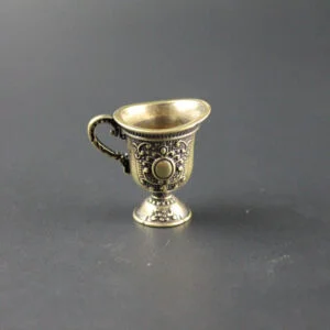 Pure Brass Palace Wine Glass Cup Keychain Pendant Court Goblet Tea Pet Ornament EDC Tools & Brass Collectibles