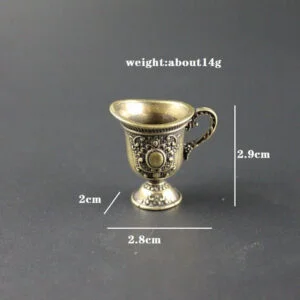 Pure Brass Palace Wine Glass Cup Keychain Pendant Court Goblet Tea Pet Ornament EDC Tools & Brass Collectibles