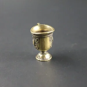 Pure Brass Palace Wine Glass Cup Keychain Pendant Court Goblet Tea Pet Ornament EDC Tools & Brass Collectibles