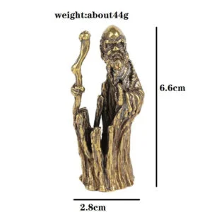 Antique Solid Brass Dharma Ancestor Statue Tea Pet Ornament Buddha Miniature Toy EDC Tools & Brass Collectibles