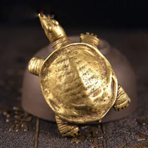 Copper Turtle Tortoise Brass Tea Pets Miniature Desk Decor Craft Toy Mini Figure EDC Tools & Brass Collectibles