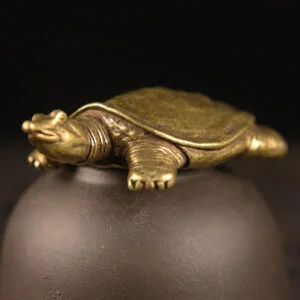 Copper Turtle Tortoise Brass Tea Pets Miniature Desk Decor Craft Toy Mini Figure EDC Tools & Brass Collectibles