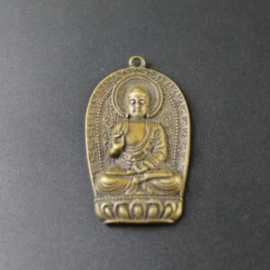 Brass Buddha Keychain Tag Pendant Buddhism Statue Miniature Tea Pet Ornament EDC Tools & Brass Collectibles
