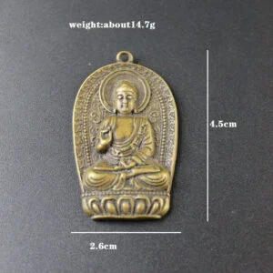 Brass Buddha Keychain Tag Pendant Buddhism Statue Miniature Tea Pet Ornament EDC Tools & Brass Collectibles