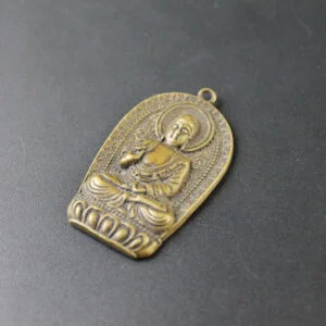 Brass Buddha Keychain Tag Pendant Buddhism Statue Miniature Tea Pet Ornament EDC Tools & Brass Collectibles