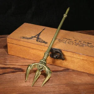 Solid Brass Trident Tea Pet Ornament Miniature Greek Mythology Poseidon EDC Tools & Brass Collectibles