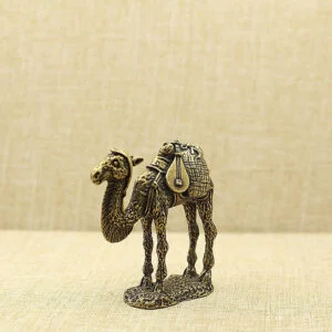 Handmade Silk Road Pure Brass Animal Camel Statue Ornament Miniature Tea Pet Toy EDC Tools & Brass Collectibles