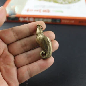 Solid Brass Guanyin Buddha Statue Key Chain Pendant Tea Pet Ornament Miniature EDC Tools & Brass Collectibles