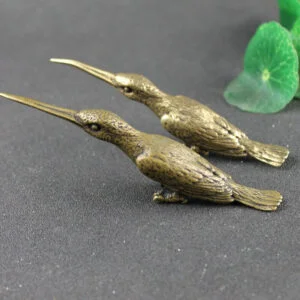 Pure Copper Kingfisher Bird Tea Pets Miniature Desk Decor Craft Toy Mini Figure EDC Tools & Brass Collectibles