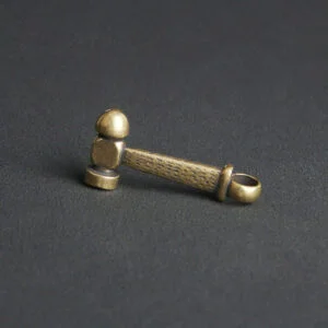 Pure Brass Handmade Small Hammer Key Chain Pendant Tea Pet Ornament Miniature EDC Tools & Brass Collectibles