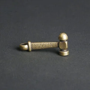 Pure Brass Handmade Small Hammer Key Chain Pendant Tea Pet Ornament Miniature EDC Tools & Brass Collectibles