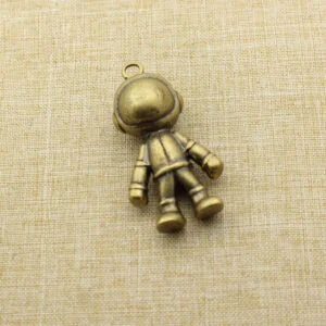 Solid Brass Cartoon Character Astronaut Figure Tea Pet Ornament Keychain Hanging EDC Tools & Brass Collectibles