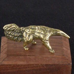 Pure Brass Cute Animal Figure Tea Pet Ornament Miniature Small Statue Craft Toy EDC Tools & Brass Collectibles