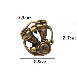 Retro Brass Motorcycle Engine Key Chain Pendant Car Hanging Tea Pet Ornament Toy EDC Tools & Brass Collectibles