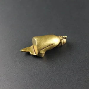 Solid Brass Monk Dharma Buddha Figurine Pendant Key Chain Tea Pet Miniature Toy EDC Tools & Brass Collectibles