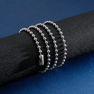 Simple Link Chain Bead Chain DIY Long Necklaces Silver Color Stainless Steel Balls Collar Choker Hip Hop Jewelry EDC Chain