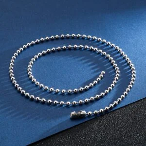 Simple Link Chain Bead Chain DIY Long Necklaces Silver Color Stainless Steel Balls Collar Choker Hip Hop Jewelry EDC Chain