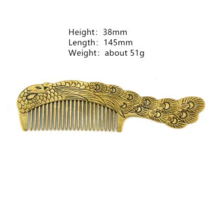 Pure Brass Peacock Comb Hair Tool Decoration Vintage Hair Comb Saloon Tool Handmade Craft Unique Gifts Collectibles Ornament Miniature
